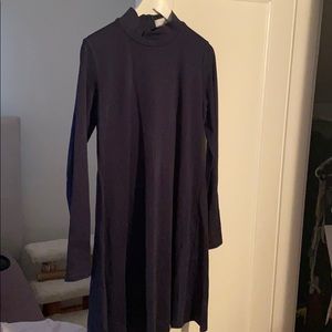 Navy high neck long sleeve dress